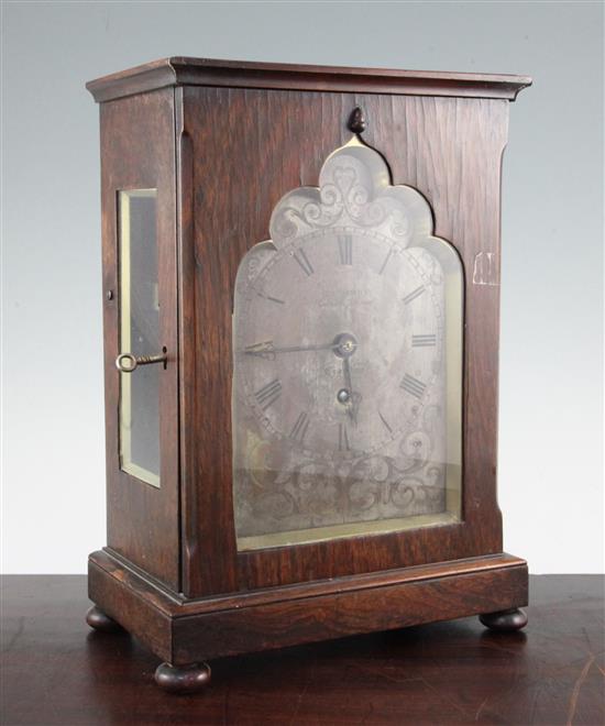 A William IV rosewood bracket timepiece, 13.5in.